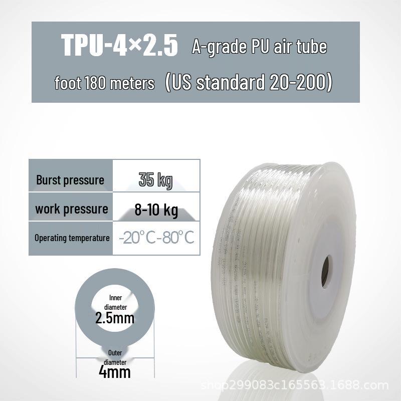 High-Pressure Transparent Explosion-Proof PU Pneumatic Air Hose for Compressor/Pump - Sizes 8*5, 10*6.5, 12, 14, 16