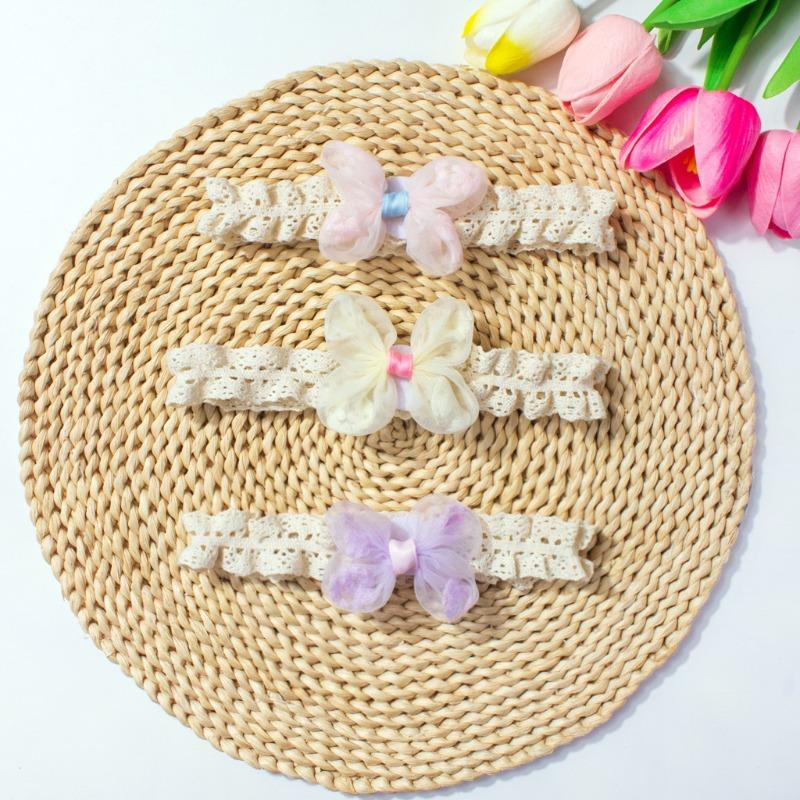 New Baby Head Flower, Lace Bow Baby Elastic Fontanelle Headband, Children's Headgear