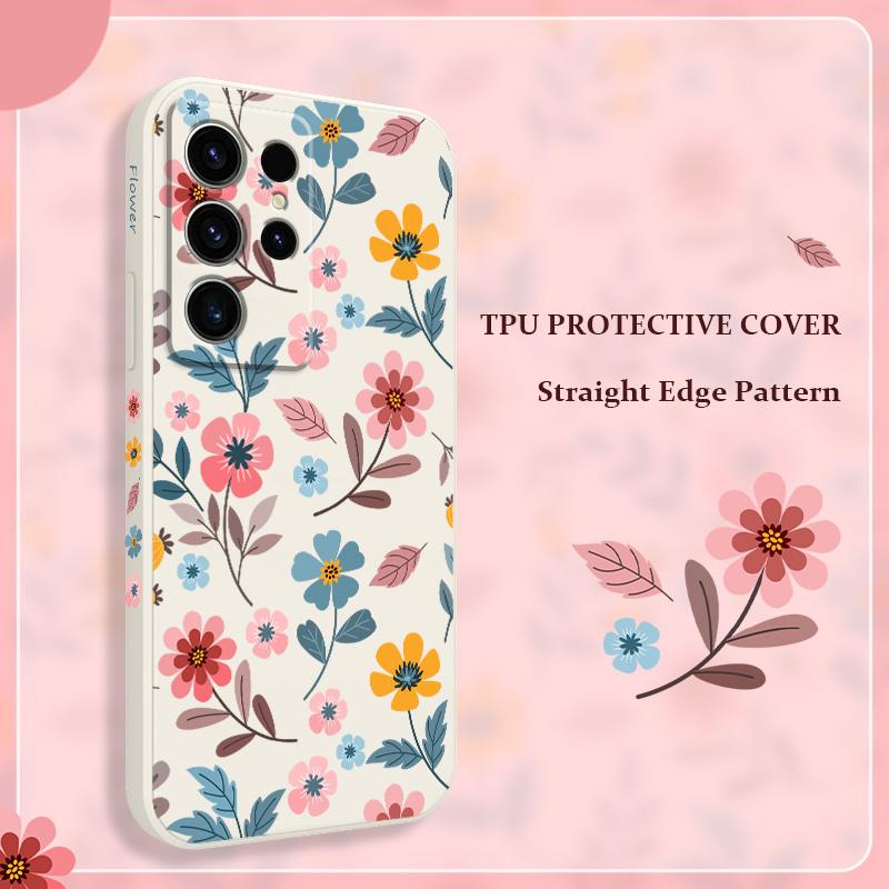 Flowerstalk Flower Phone Case For Samsung Galaxy S25 S24 S23 S22 S21 S20 Ultra FE S10 S10E Plus Note 20 Ultra Silicone Cover