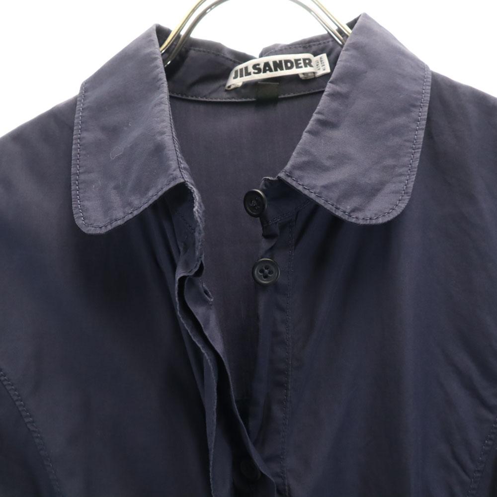 JIL SANDER made in Italy Long sleeve Shirt dress 38 Navy Women Used