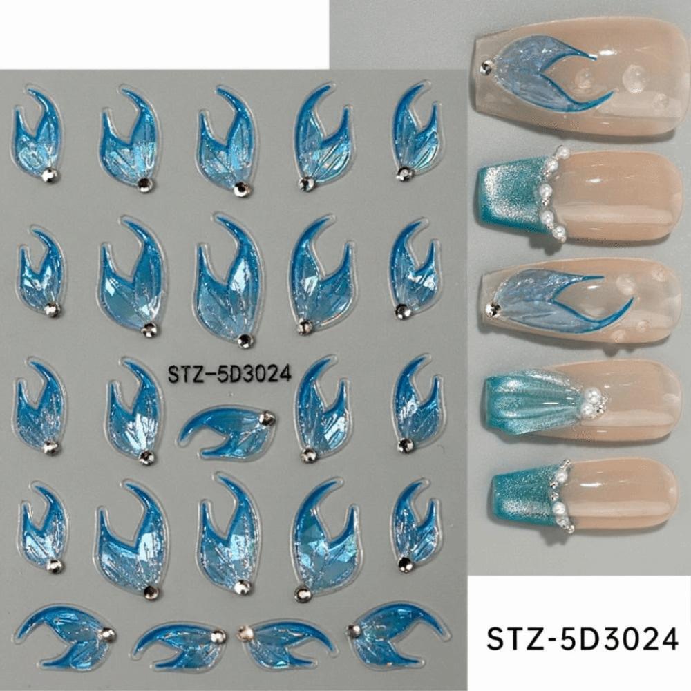 Con Adesivi per Unghie Press-On Diamante Decalcomanie per Unghie per Decorazioni Manicure Fai-da-Te