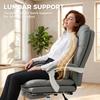 Ergonomic Executive Office Chair, Reclining Desk Chair with Lumbar Support, Footrest, Plush Thick Cushion, Grey