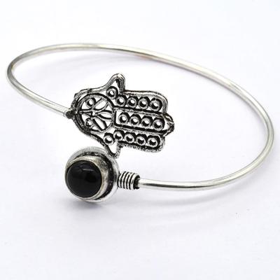 Black Onyx Gemstone Ethnic Handmade Adjustable Bangle Jewelry 8 Gms BN 115