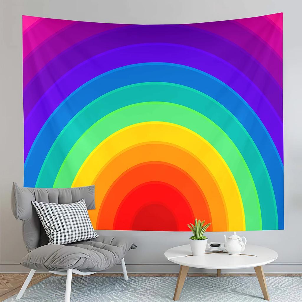 Colorful Rainbow Style Tapestry Abstract Aesthetics Tapestry Art Home Living Room Bedroom Dorm Wall Hanging Decorative Blanket