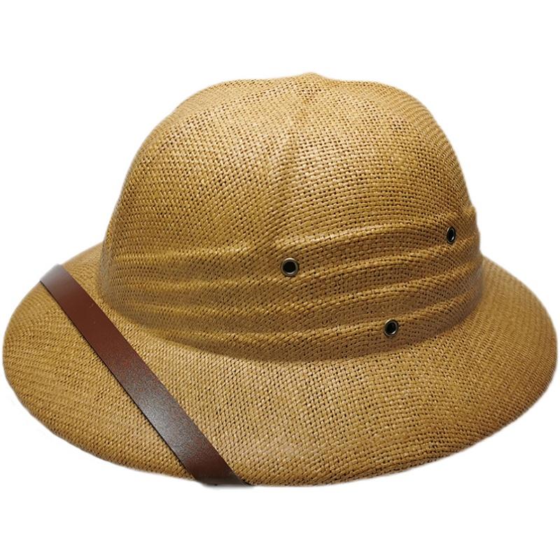 Novelty Toquilla Straw Sun Hats for Men Vietnam War Army Hat Dad Boater Bucket Hats Safari Jungle Miners British Explorer Gorras