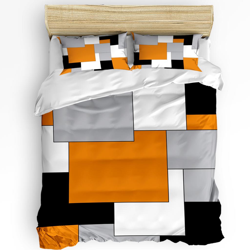 Yellow Grey Black Patchwork Abstract Art Medieval Style Duvet Cover Pillow Case Bedding Set Quilt Cover Double Bed Home Textile