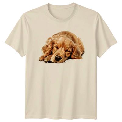 Sleeping Golden Retriever Dogs Animals Mens T-Shirt Womens Tee Graphic Unisex