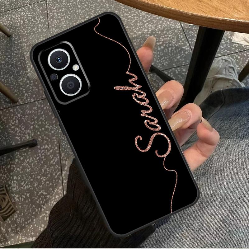 Bling Spersonalizowane Etui z Platerowanym Imieniem Dla OPPO Reno 8 7 6 5 4 Lite 2Z 4Z 5Z 8T 10 OPPO Find X5 X6 Pro X2 Lite X3 Neo Pokrowiec