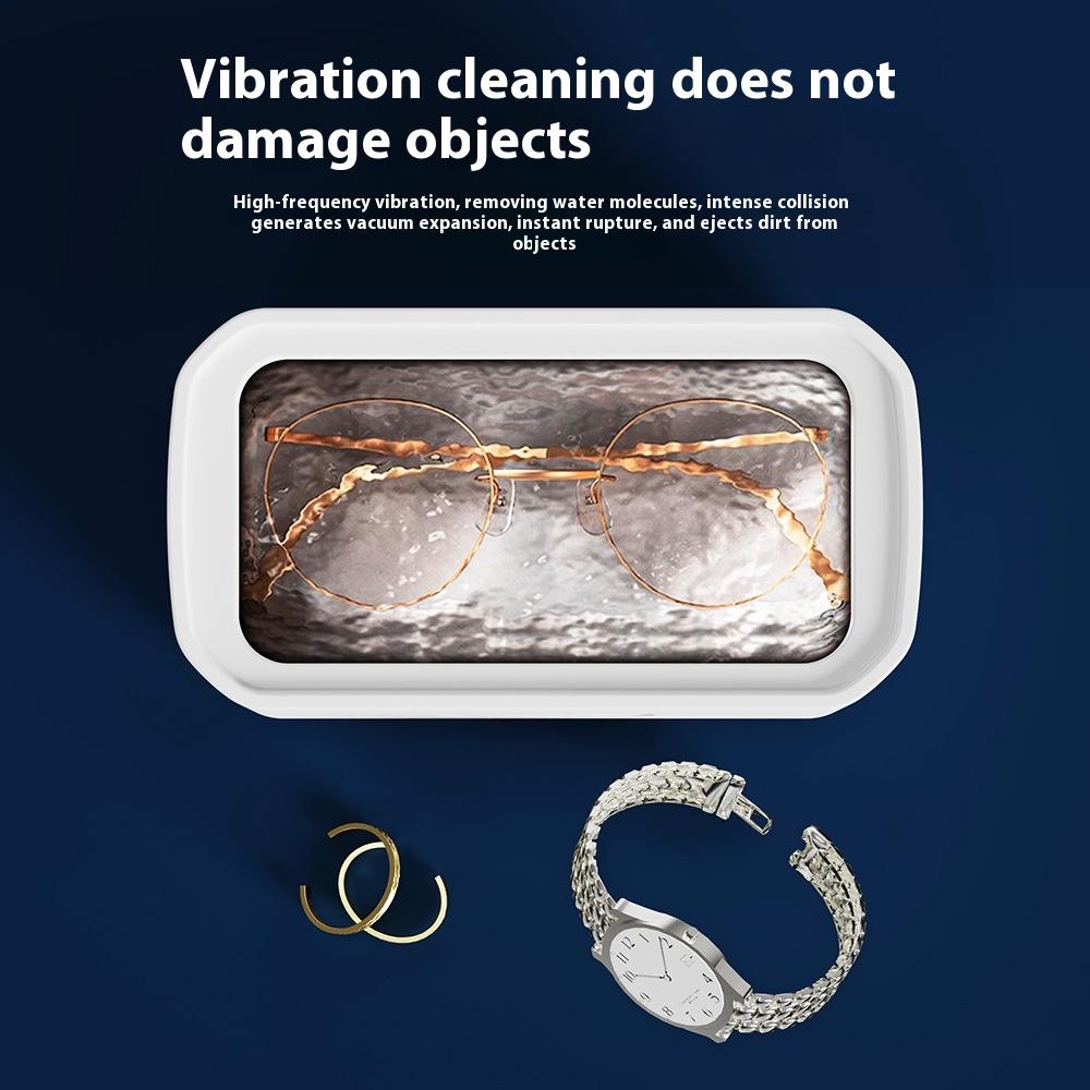 Ultrasonic Cleaner Machine Eyeglass 650ml Mini High-frequency Vibration Cleaning For Glasses Jewelry Denture Pacifier
