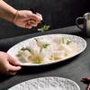 Japanese Style Ceramic Oval Fish Plate Set