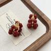 Retro Gem Pearl Flower Earrings - European Court Style, Light Luxury, Versatile Long Earrings