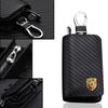 Carbon Fiber Car Key Case Key Bag Keychain Accessory For Porsche Cayenne Panamera Macan 911 718 Taycan Boxster Cayman 918 Pajun