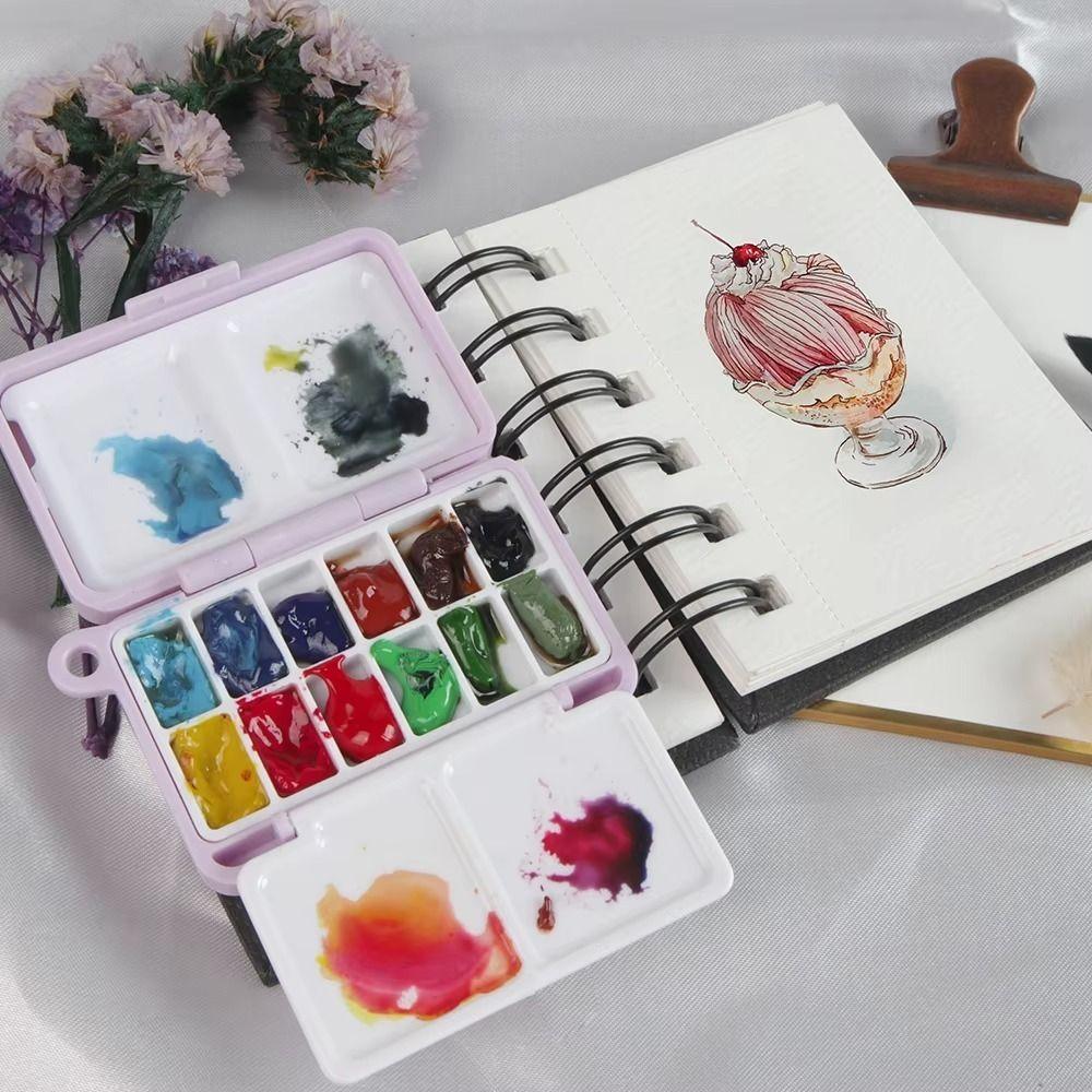 Palette Travel Plastic Painting Box Mini Portable Pigment Box New Watercolor Paint Subpackage