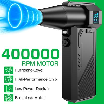 2025 Type-C Charging Handheld Turbo Jet Fan With Brush Portable High Speed Cleaning Blower Tool Powerful Air Blower Violent Fan