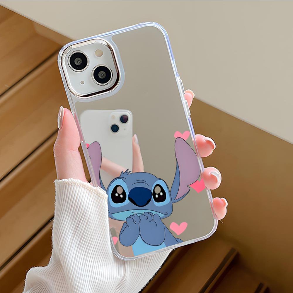 Cute Stitch Applies To Apple 15promax Makeup High Definition Mirror Mobile Phone Case Iphone17 Women's Mirror