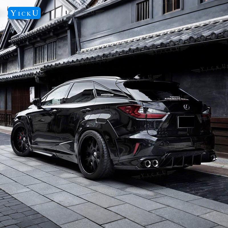 Lexus RX 2016-2019 AIM Style Carbon Fiber Body Kit: Front & Rear Lip Spoiler, Wide Body Fender Flares.