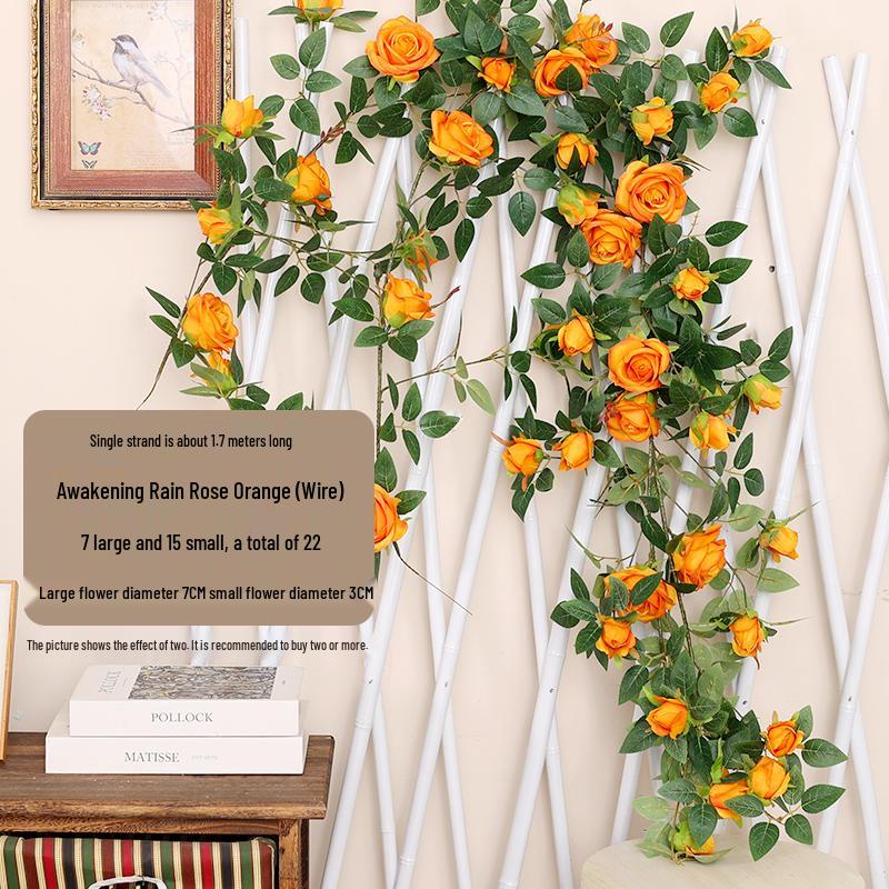 Artificial Rose Vine Hanging Basket and Arch Decoration