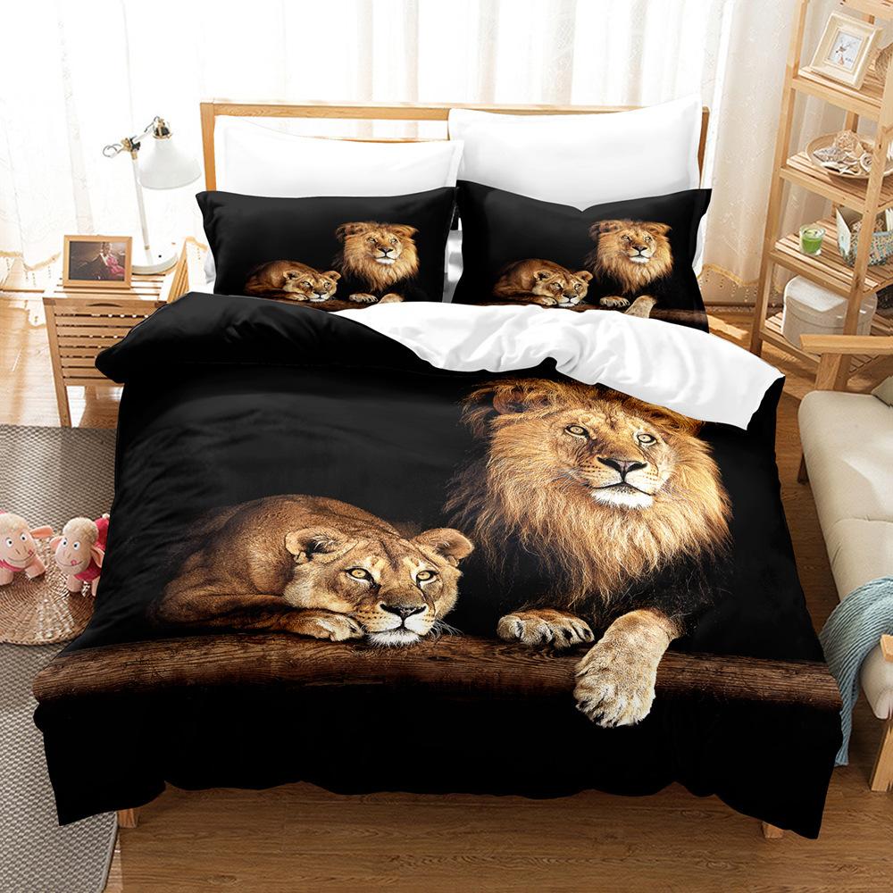 Lion Pattern 3D Three-Piece Set, Digital Printing Three-Piece Set