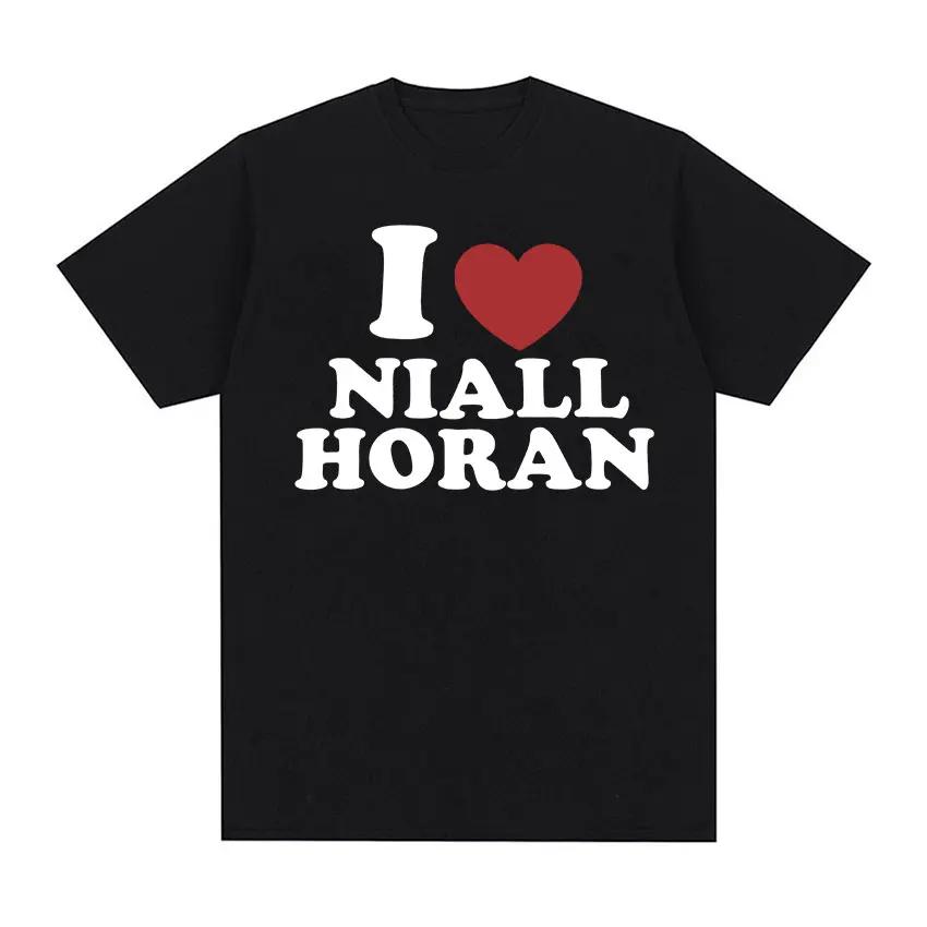 Ich liebe Niall Horan Print T-Shirt Herren T-Shirt Lässig 100% Baumwolle Kurzarm T-Shirt Sommermode Oversize T-Shirt Top