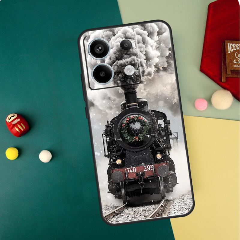 Train Steam Engine Case For Xiaomi Redmi Note 13 Pro 14 12 11 10 15 Pro Plus Redmi 15 14C 13C 10C 12C 15C Funda