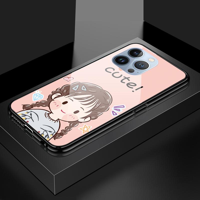 Tempered Glass Phone Case For OPPO Reno13 Reno14 Realme 11 12Pro 14 GTNeo6 C21Y C53 C75 OnePlus Nord2 NordCE3Lite Soft Edge Shockproof Smooth Shell