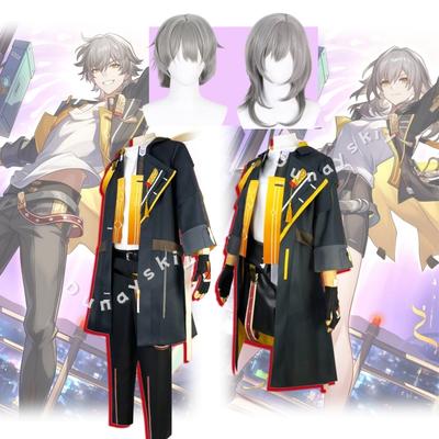 Game Honkai Star Rail Caelus Female Male Trailblazer Cosplay Costume Full Set With All Accessories Long Trench Coat LeatherSkirt