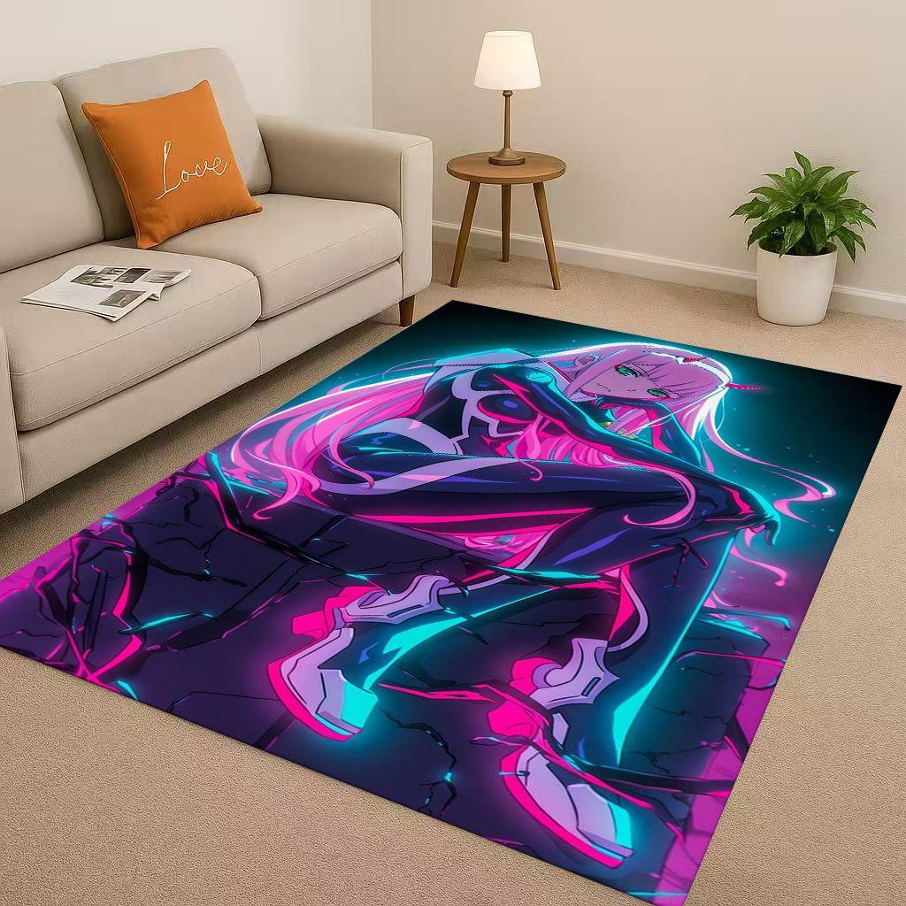 Sexy Girl Zero Two DARLING In The FRANXX Cartoon Living Room Non Slip Area Rug Carpet for Bedroom Sofa,Easy Clean Home Doormat