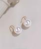 2025 Pure Silver Pearl Stud Earrings for Women - High-End Feel with Ear Drops & High Heels Ear Hooks