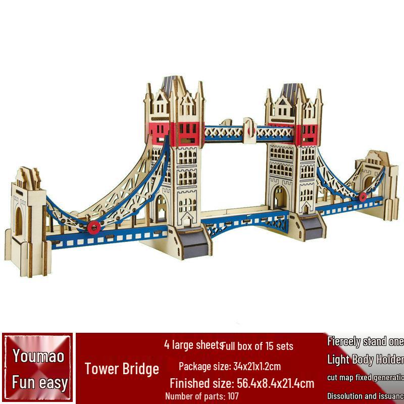 DIY Wooden 3D Puzzle: Chinese Architectural Model Educational Toy & Souvenir