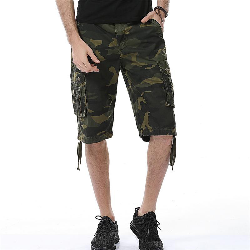 2025 Summer Men's Loose Casual Five-Pocket Work Pants Camouflage Shorts