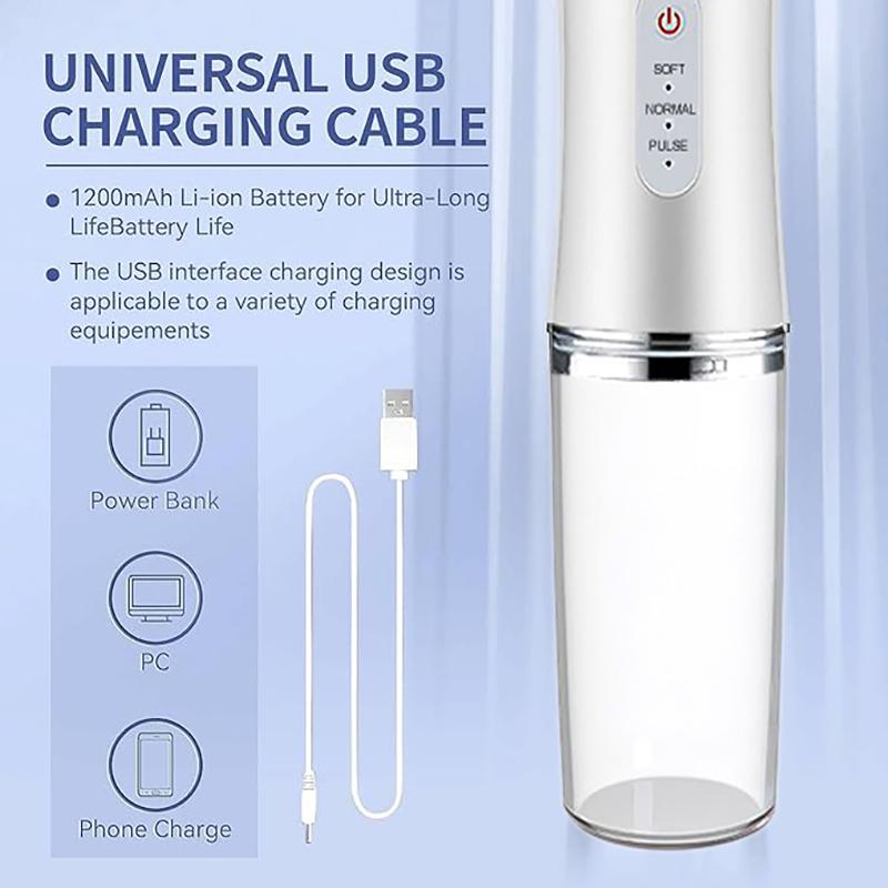 Electric Oral Irrigator Portable Dental Water Flosser USB Rechargeable Dental Water Jet Pick Flosser 4 Tip 3 Modes Teeth Cleaner