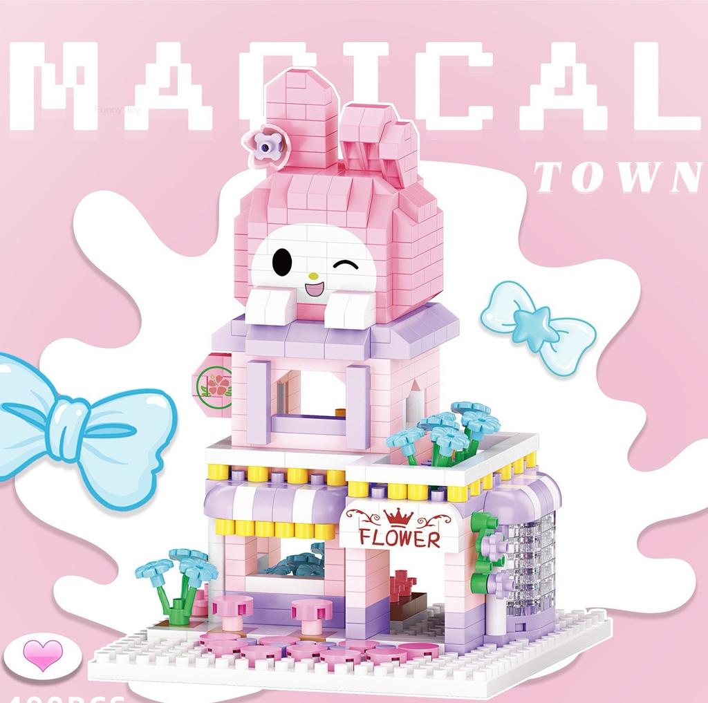 Cartoon Anime  Blocks Kuromi My Melody Cinnamoroll Mouse Building Blocks Doll Toy Kids Birthday Gift