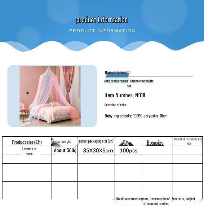 Colorful Dome Mosquito Net: Indoor Ceiling-Mounted, No-Installation, Double Bed Princess Encrypted Mesh