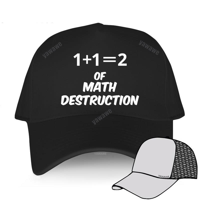 Black Casual Boys Printed Baseball Cap 1+1=2 Weapon of Math Destruction Man Women Summer Hat outdoor Snapback caps sport bonnet