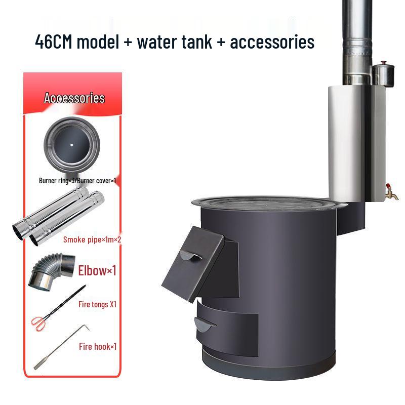 Portable Smokeless Wood-Burning Firewood Stove for Efficient Heating
