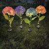 Hydrangea LED Solar Stake Lights - Waterproof Outdoor Garden Decoration