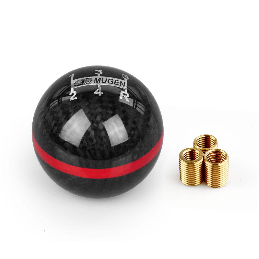 UNIVERSAL Mugen Carbon Fibre 5 Speed 6 Speed Gear Shift Knob Shifter For CivicType R Integra Prelude 5 Speed red circle