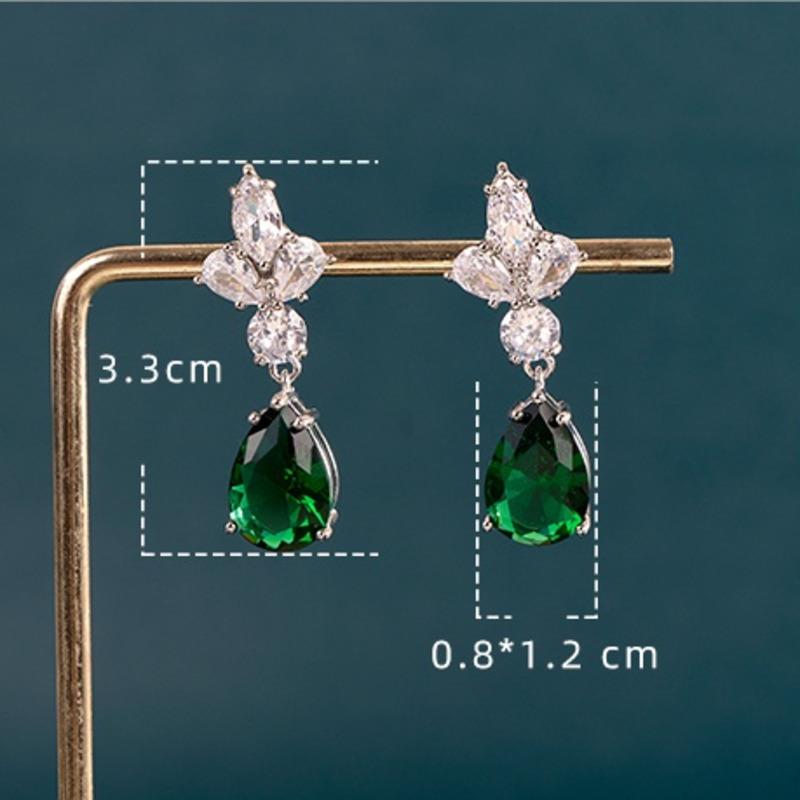 BELLA BOX Nydelige brudeøredobber til bryllup Kubisk zirkonia Grasiøse dame dingleøredobber Festgave Motesmykker Gaver