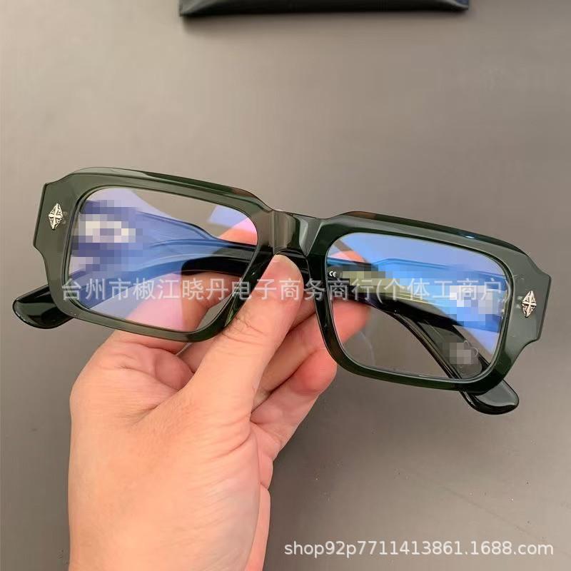 Trendy Luoxin personalized glasses classic fashion box retro men and women big face big black frame flat light anti-blue myopia