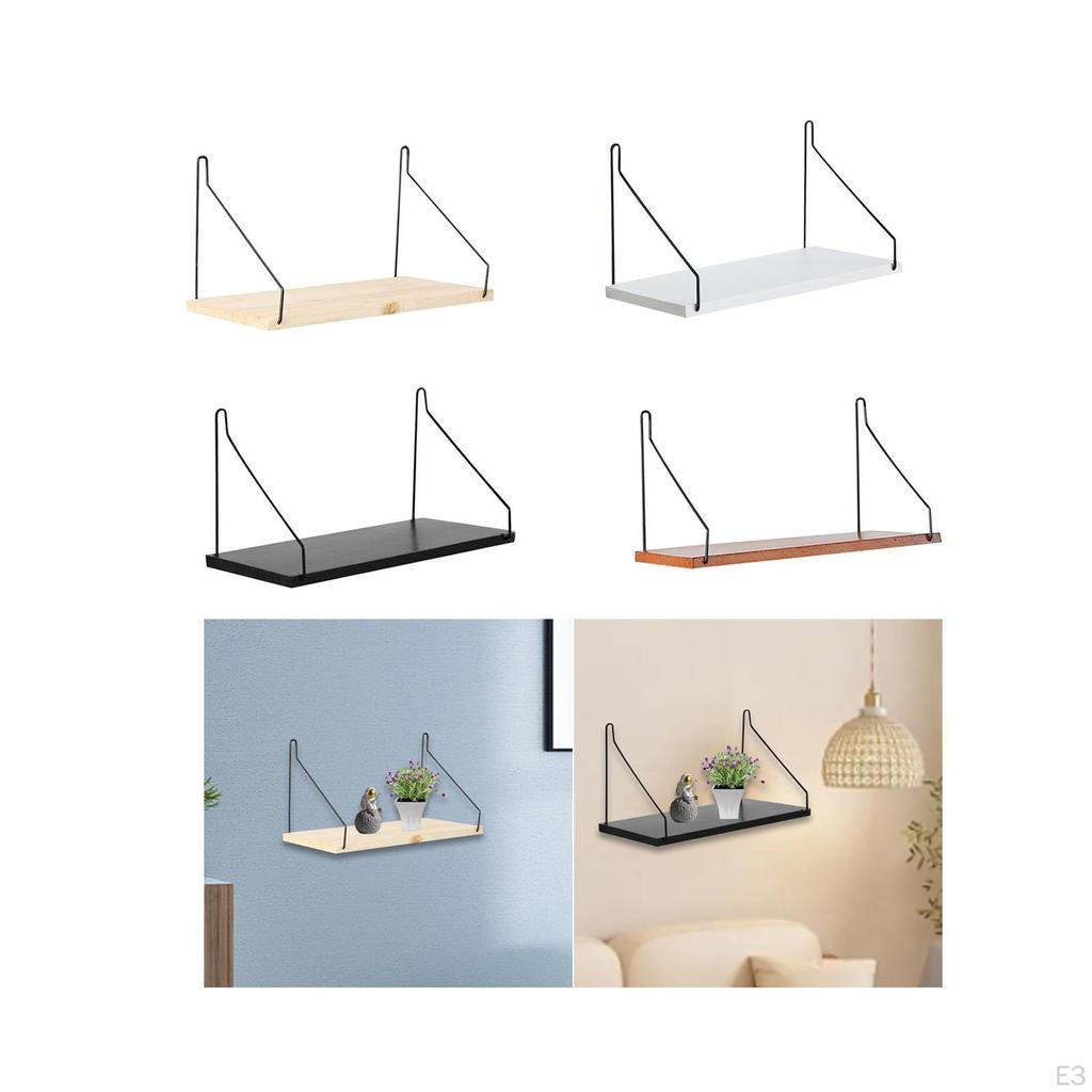 Ledge Shelf Wall Hanging Display Floating Mounted Wood Storage Rack for