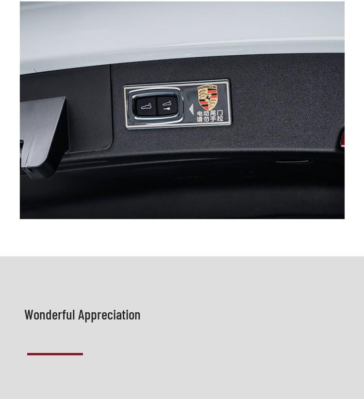 Porsche Elektrische Heckklappe Warnaufkleber