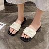 Beautiful cool slippers women's summer wear fashionable versatile skirt new fairy style French flat beach shoes
