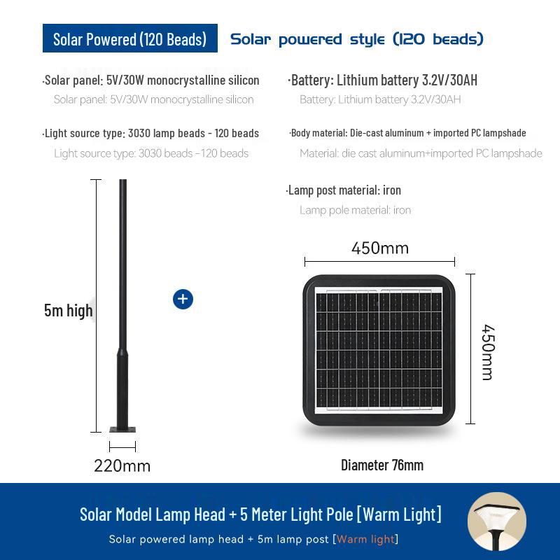 High Brightness Solar Courtyard Lights: Outdoor Garden & Villa Aluminum Landscape Lighting
