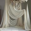 Champagne Chiffon Wedding Curtain - Light-Permeable Stage and Ceiling Decoration