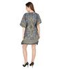 TreegoArt Fashion Women's Polyester Short Kaftan Caftan Printed Adjustable Boho Dress Nightwear Maxi Gown