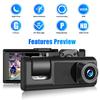 3 Channel Dash Cam for Car Camera Video Recorder Dashcam DVRs Black Box Dual Lens DVR with Rear View Camera 24H Parking Monitor