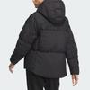 Adidas Goose Down Midweight Puffer Jacket 800 Fill Solid Color Logo Long Sleeve Hooded Down Jacket Women Jacket Black IS0334