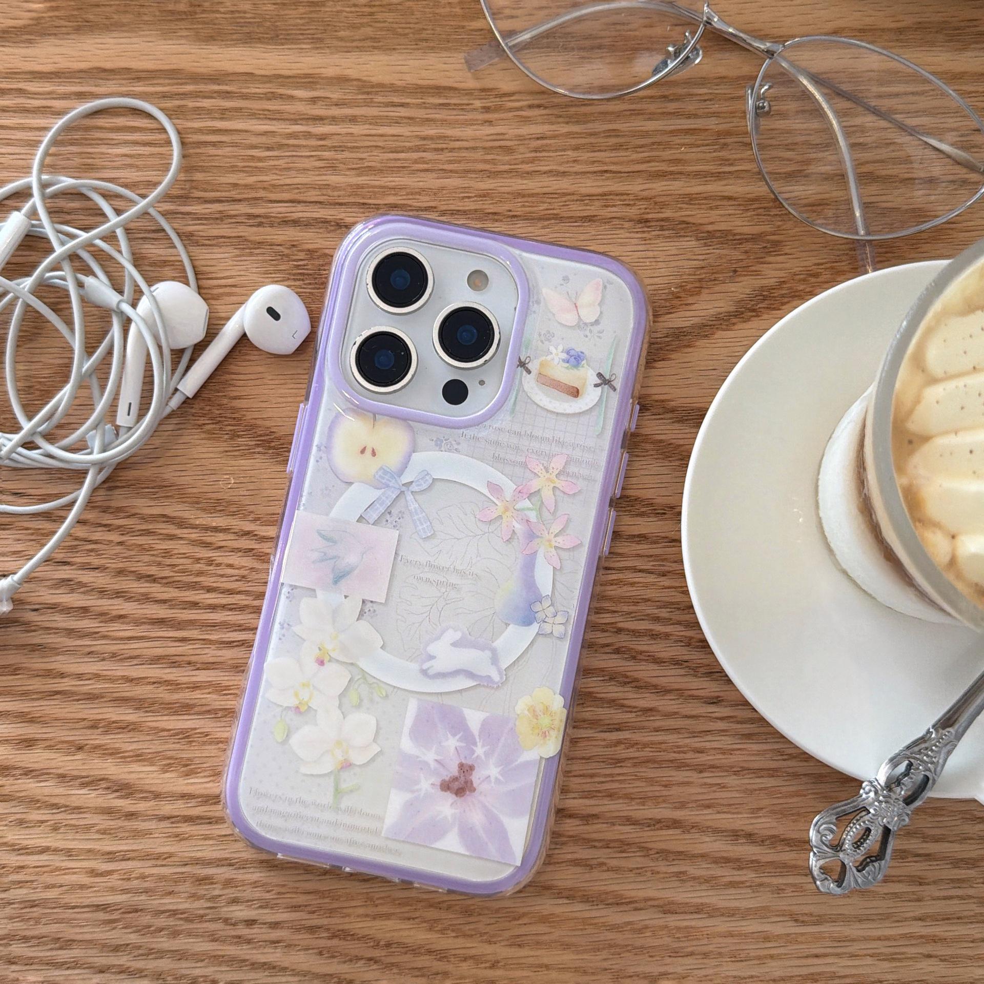 

Spring Limited Edition Purple Lily Magnetic iPhone 16/17 Pro Max Case with Holder iPhone 17 Pro Max
