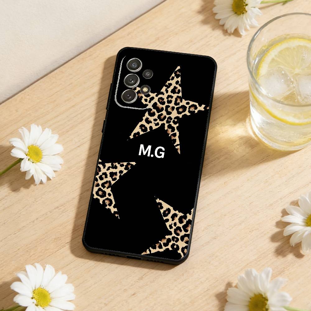 

Custom Leopard Print Name Phone Case For Samsung S26,S25,S24,S21,S22,S23,S30,Ultra,S20,Plus,Soft Silicone Black Cover Samsung S25ULTRA