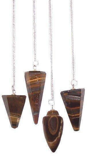 Tiger Eye Crystal Pendulum With Chain